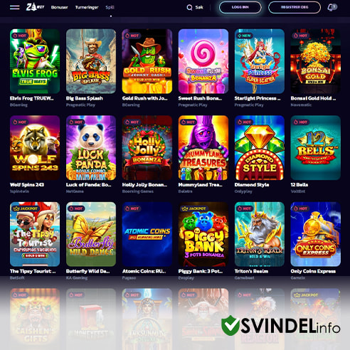 Det brede utvalget av spilleautomater på 21Bit casino.