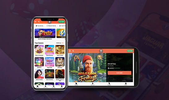 Mockups som viser mobilplattformen til LeoVegas casino