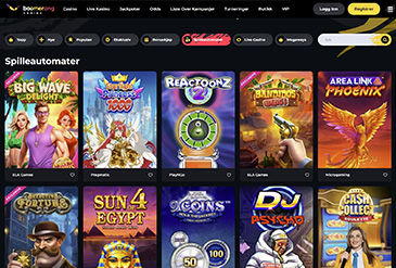 Boomerang Casino spillutvalg