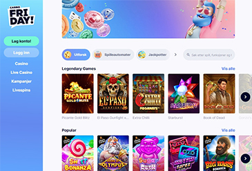 CasinoFriday hjemmeside