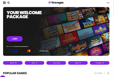 FireVegas hjemmeside