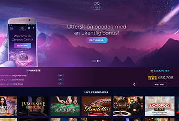 Genesis Casino hjemmeside