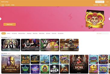 GetLucky hjemmeside