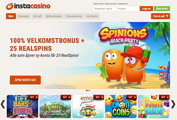 InstaCasino hjemmeside lite bilde