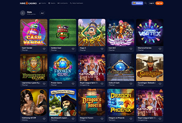 Nine Casino spillutvalg