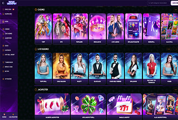 Nova Jackpot hjemmeside