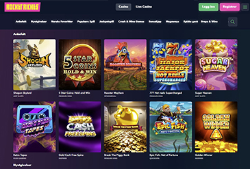 Rocket Riches hjemmeside