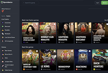 Sportsbet.io hjemmeside