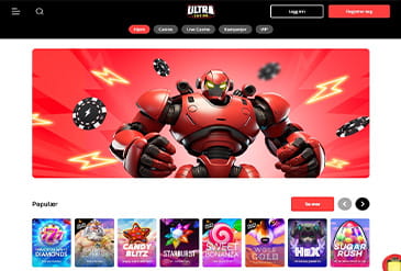 UltraCasino hjemmeside