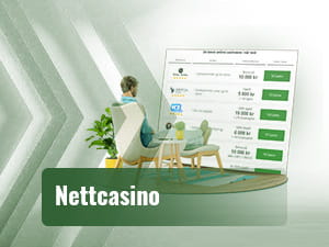 Mann sittet foran en skjerm som viser en liste over online casinoer